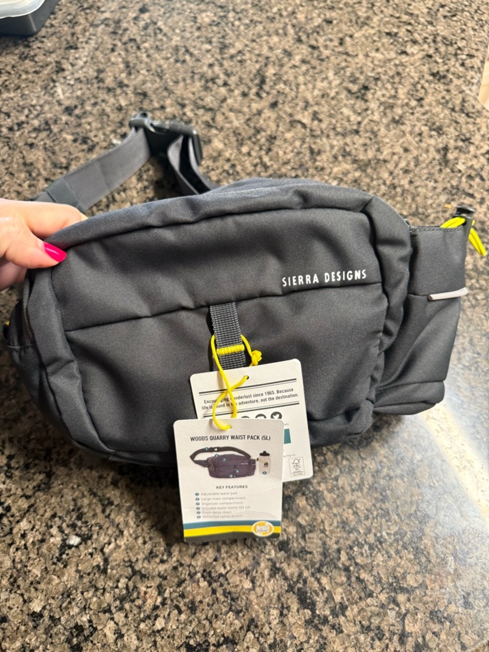 Sierra Designs Gray Waist Pack with Yellow Accent